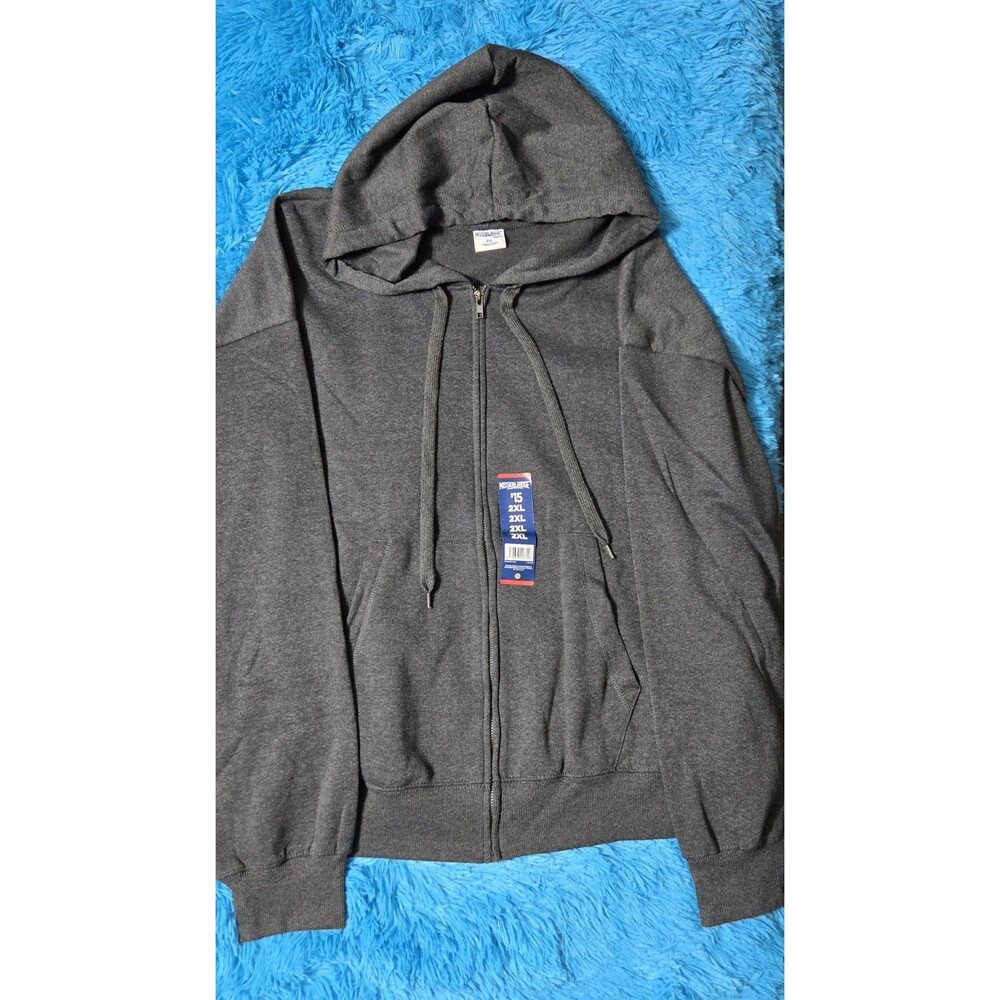 Mens Mission Ridge Charcoal Heather Full Zip Up Hoodie With Pockets- Size 2XL
